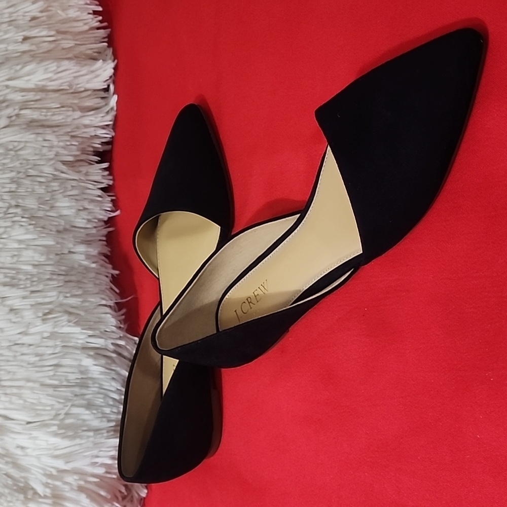 J. Crew Black Pointed-Toe D'Orsay Flats